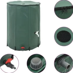 vidaXL Regntunna hopfällbar 750 L
