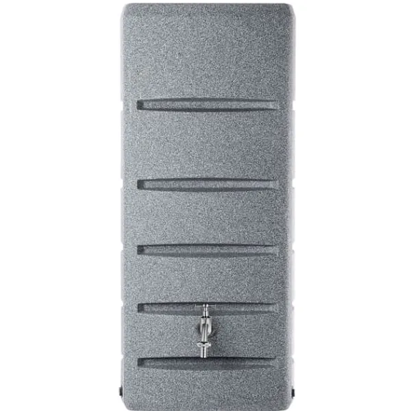 Regnvattenbehållare, 260L kapacitet, hållbar plast, smart dräneringsdesign, stabilitet ovan mark, modern granitfinish