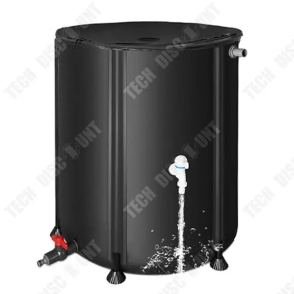 Regnvattenlagringstank - TECH DISCOUNT - 200L - PVC tre lager - Färdbar - Multifunktionell Regntunnor