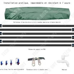 Regnvattentank - TD® - 750L - PVC - Fällbar - Med kran och tömningsventil