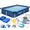 Bestway Rektangulär poolram 221x150x43 cm 16-i-1 56401N