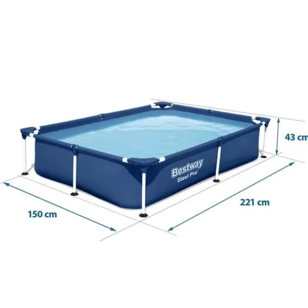 Bestway Rektangulär poolram 221x150x43 cm 16-i-1 56401N