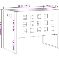 Online Rektangulär utomhuseldstad i svart stål | Storlek: 50x30x40 cm Öppna Spisar
