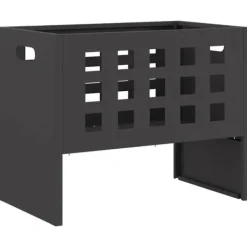 Online Rektangulär utomhuseldstad i svart stål | Storlek: 50x30x40 cm Öppna Spisar