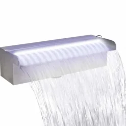 Rektangulär Vattenfall Poolfontän med LED-lampor i rostfritt stål | Storlek: 30 cm Fontäner & Dammar