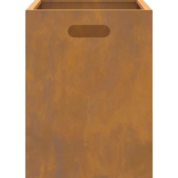 New Rektangulär vedeldad eldstad i Corten stål | Storlek: 50x30x40 cm | Färg: Brun Vedeldade Kaminer