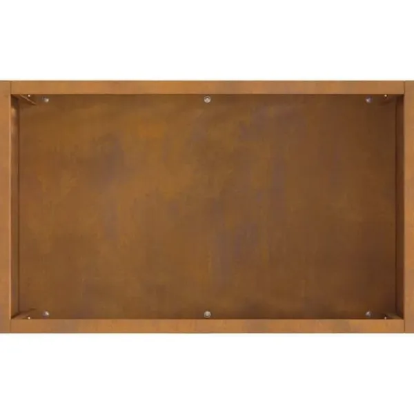 New Rektangulär vedeldad eldstad i Corten stål | Storlek: 50x30x40 cm | Färg: Brun Vedeldade Kaminer