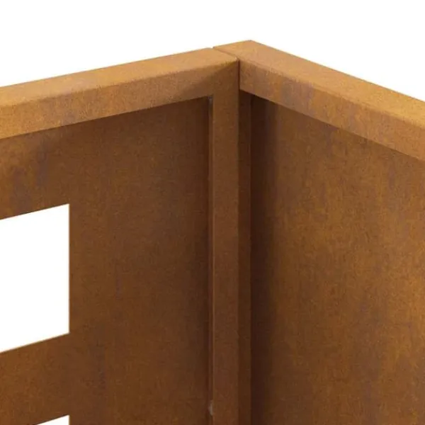 New Rektangulär vedeldad eldstad i Corten stål | Storlek: 50x30x40 cm | Färg: Brun Vedeldade Kaminer