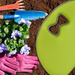 New Relaxdays Knäskydd för trädgård, knähjälp, universell med handtag, knämatta, grön Stöd Med Hjul, Säten & Knäskydd För Trädgårdsskötsel