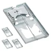 Relaxdays Mössfälla, 4-pack, tandad fångstyra, återanvändbar, hög effektivitet, metall, fälla, silverfärgad