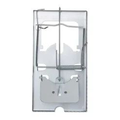 Relaxdays Mössfälla, 4-pack, tandad fångstyra, återanvändbar, hög effektivitet, metall, fälla, silverfärgad