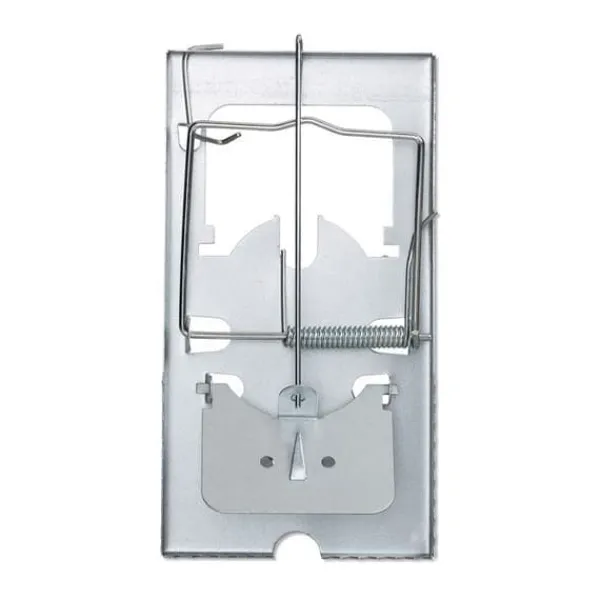 Relaxdays Mössfälla, 4-pack, tandad fångstyra, återanvändbar, hög effektivitet, metall, fälla, silverfärgad