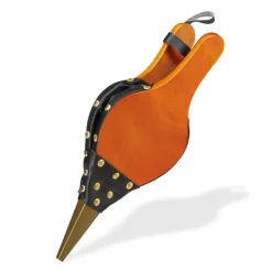 Relaxdays skorsten blåsare, grill, rustik tändare, dekorativa gyllene spikar, längd 39 cm, brun/svart