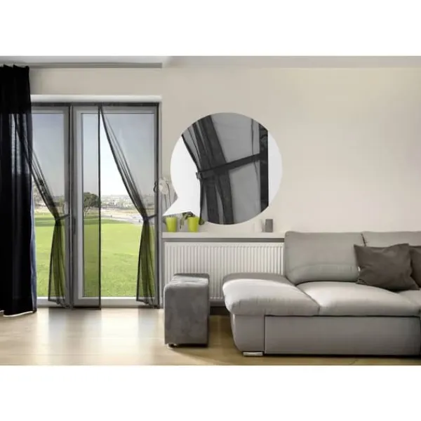 Hot Renkforce RF-IS-700 RF-6683266 Myggnät till dörr (L x B) 210 cm x 90 cm Svart 1 st Insektsmedel & Djuravvisande Medel