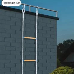 Outlet Repstege för nödutrymning - Portabel räddnings-/klätterstege - Höjd 3,8 m - Bredd 30 cm - Maxbelastning 100/120 kg - Fällbar - Färg Blå/Vit/Gul Beredskapsplaner