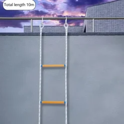 Outlet Repstege för nödutrymning - Portabel räddnings-/klätterstege - Höjd 3,8 m - Bredd 30 cm - Maxbelastning 100/120 kg - Fällbar - Färg Blå/Vit/Gul Beredskapsplaner