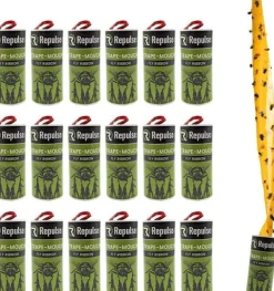 New Repulseo® Flugfångarbånd [Tillverkat i EU], Inomhusflugpapper, Klistermussefälla, Alternativ till flugsmällare Skadedjursfällor