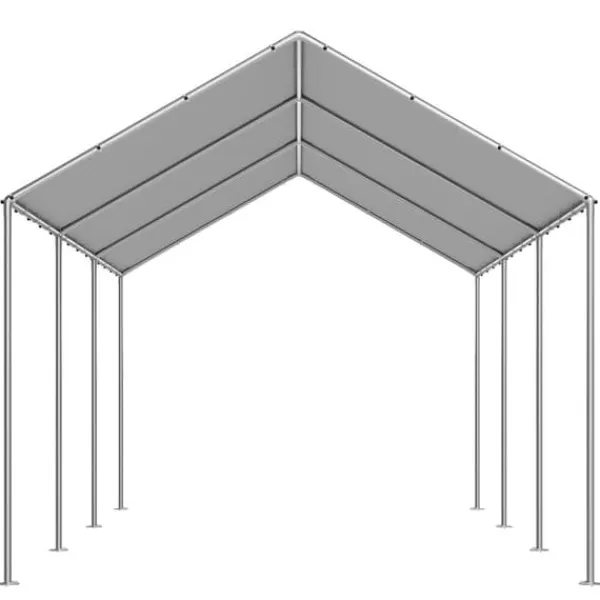 Reservtak för carport - Presenning 3 x 6 m - UV-beständig - Vattentät - Kraftig - Med bollsnoddar - Ram ingår ej - Grå