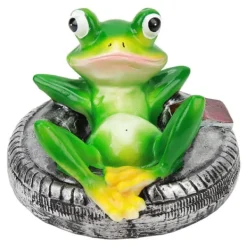 Resin Floating Frog Garden Staty för Home Garden Yard - Färgfast och lätt att flyta