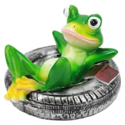Resin Floating Frog Garden Staty för Home Garden Yard - Färgfast och lätt att flyta