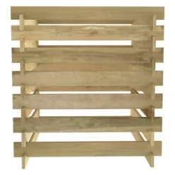 Ribbad trädgårdskompost i impregnerad furu | Storlek: 90x90x90 cm | Färg: Naturträ
