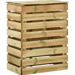 vidaXL Ribbad trädgårdskompost 80x50x100 cm impregnerad furu