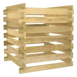 vidaXL Ribbad trädgårdskompost 90x90x90 cm impregnerad furu
