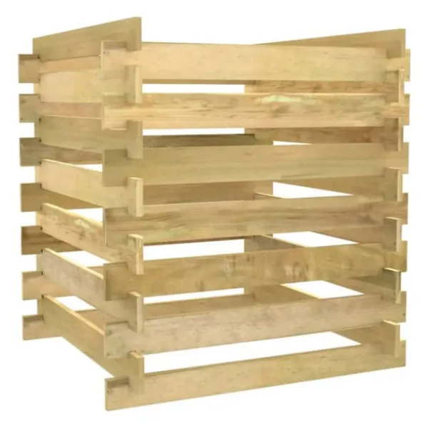 vidaXL Ribbad trädgårdskompost 90x90x90 cm impregnerad furu