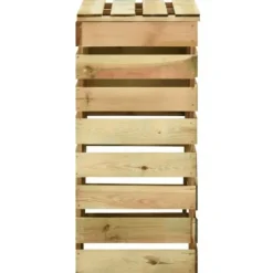 Sale Ribbad trädgårdskompostlåda - Slitstark och väderbeständig | Storlek: 80x50x100 cm | Färg: Impregnerad furu Kompostering