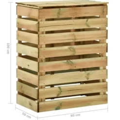 Sale Ribbad trädgårdskompostlåda - Slitstark och väderbeständig | Storlek: 80x50x100 cm | Färg: Impregnerad furu Kompostering