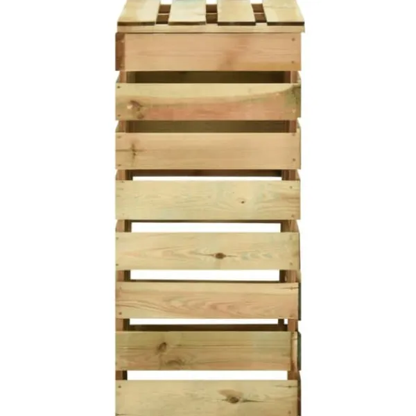 Ribbad trädgårdskompostlåda i impregnerad furu | Storlek: 80x50x100 cm