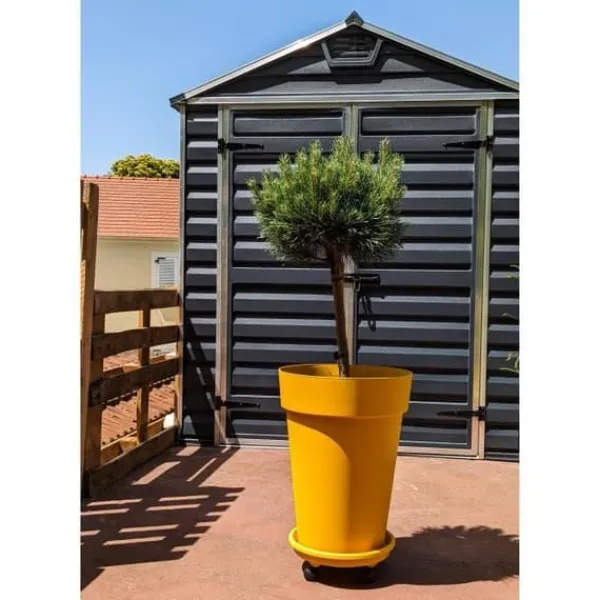 Outlet RIVIERA SOLEILLA blomlåda - Plast - Höjd 53 cm - Gul Krukor & Växtbehållare