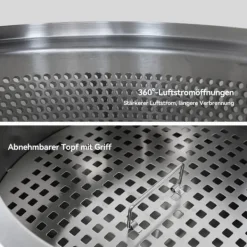 Clearance Rökfri eldstad i rostfritt stål, hopfällbar vedeldad grillbålplats, portabel för utomhusbruk Öppna Spisar
