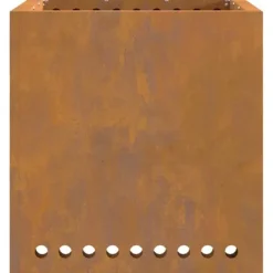 Sale Rökfri fyrkantig eldstad i väderbeständigt stål | Storlek: 48x48x50 cm | Färg: Rustik finish Öppna Spisar