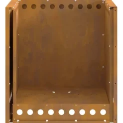 Sale Rökfri fyrkantig eldstad i väderbeständigt stål | Storlek: 48x48x50 cm | Färg: Rustik finish Öppna Spisar