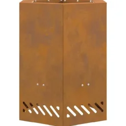 Clearance Rökfri sexkantig eldstad i väderbeständigt stål | Storlek: 38x38x51 cm Öppna Spisar
