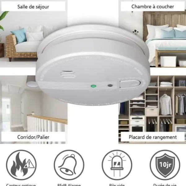 Outlet Röksensor - ELRO - FS1110P - 230V - Anslutning till vägguttag - Nödbatteri 10 år Rök- & Koloxiddetektorer