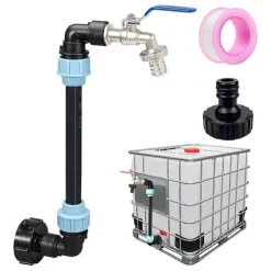 Best Robinet Cuve 1000L - Robinet IBC Col de Cygne de Cuve - Robinet en laiton - S60x6 - Filetage Grossier 3/4'' - 32cm Bevattning
