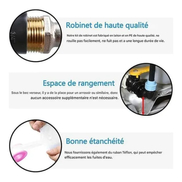 Best Robinet Cuve 1000L - Robinet IBC Col de Cygne de Cuve - Robinet en laiton - S60x6 - Filetage Grossier 3/4'' - 32cm Bevattning