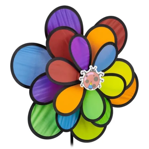 Discount Robust färgglad väderkvarn med blommotiv Vinddekoration