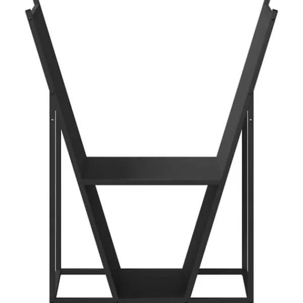 Robust vedställ i kallvalsat stål för optimal vedförvaring | Storlek: 69,5x35x81 cm | Färg: Svart