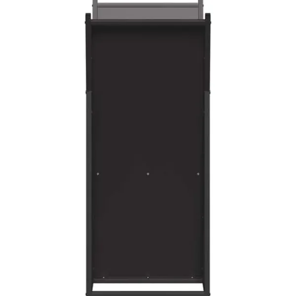 Robust vedställ i kallvalsat stål för optimal vedförvaring | Storlek: 69,5x35x81 cm | Färg: Svart