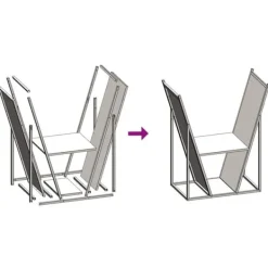 Robust vedställ i kallvalsat stål för optimal vedförvaring | Storlek: 69,5x35x81 cm | Färg: Svart
