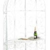Romantisk halvpaviljong med bänk - Garden Pavilion - Hållbar järndesign | Färg: Vit