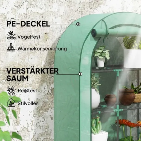 Best Rootz 4 -scen Mini -Greenhouse - Portable Plant House - Tomato Grower - UV Protection - 100 x 45 x 160 cm Växthus