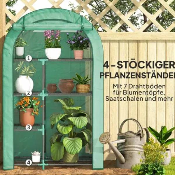 Best Rootz 4 -scen Mini -Greenhouse - Portable Plant House - Tomato Grower - UV Protection - 100 x 45 x 160 cm Växthus