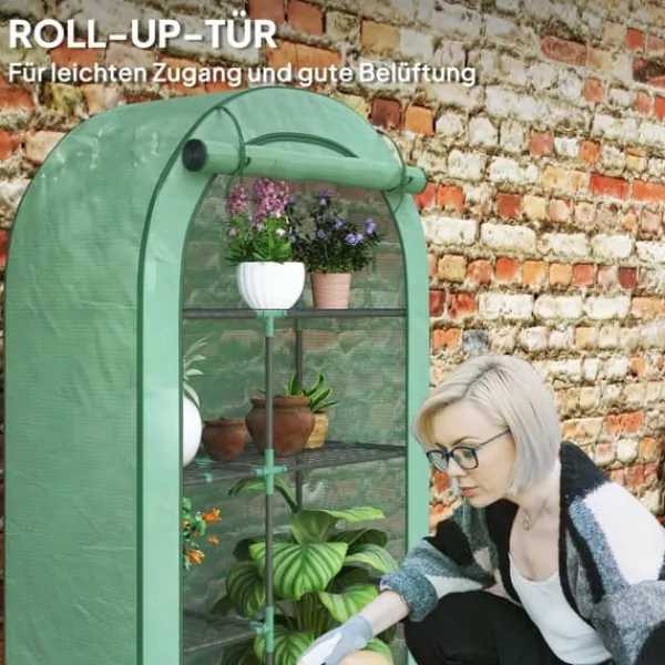 Best Rootz 4 -scen Mini -Greenhouse - Portable Plant House - Tomato Grower - UV Protection - 100 x 45 x 160 cm Växthus