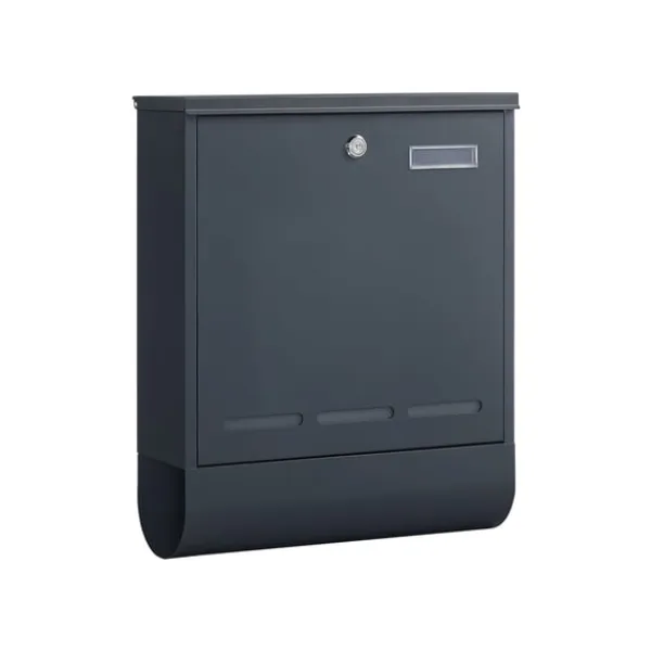 Rootz antracitstål Postlåda - Brevlåda - Postlåda - Pulverlackerat stål - Väderbeständigt - Lätt att installera - Säkert låssystem - 35cm x 12cm x 42, | CDON
