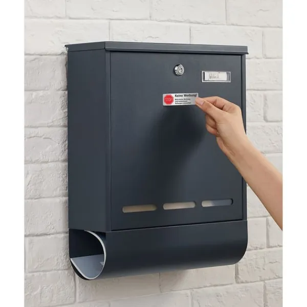 Rootz antracitstål Postlåda - Brevlåda - Postlåda - Pulverlackerat stål - Väderbeständigt - Lätt att installera - Säkert låssystem - 35cm x 12cm x 42, | CDON