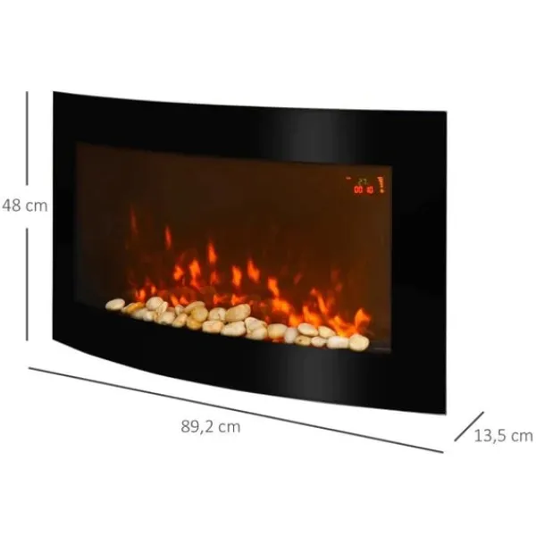 Discount Rootz Elspis - Väggkamin - Öppen spis - 89,2 X 13,5 X 48cm Öppna Spisar